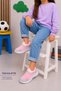 Laceless Children's Knitwear Sports Shoes-Powder White - 5