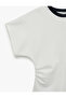 Color Contrast Detailed Draped Short Sleeve Crew Neck T-Shirt - 4
