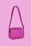Icone Children's Heart Quilted Detailed Shoulder Bag, Metallic Fuchsia Heart Children's Bag, Fushia Kids Bag - 8