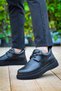 Kb-X3 Kuback Black Skin Black Sole Lace-Up Casual Men's Shoes