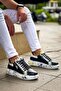 Kb-02 Kuback Lace-Up Crocodile Black Yellow Casual Men's Shoes - 4