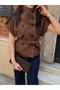 Brown Livorno Epaulet Belted Vest - 504326 - 2