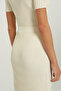 Beige Wave Patterned Midi Skirt - 3
