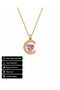 Letter C Heart Stone Pendant Gift 316L Steel Gold Color Women's Necklace