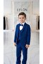 Boy's Tuxedo Suit with Ponterizli Jacket / Jacket, Pants, Vest, Shirt and Bow Tie - 2