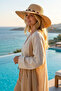 Women's Straw Hat with Wide Brim and Natural Texture – Suitable for Summer Casual and Holiday Use - 3