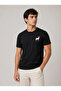 Men's Minimal Moose Logo T-Shirt Crew Neck Short Sleeve Summer T-Shirt - Black - 2
