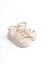 Th Colleciton Bella Elastic Ribbon Detailed Orthopedic Sole Women's Sandals Ckt - Cream - 39 - 4