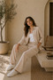 Women's Suit Set, Tissue Fabric Shirt and Pants Set - 3