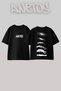 Human Decomposition Design Back Printed Cotton Black Oversize T-Shirt