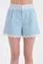 Women's Lace Detailed Lined Woven Fabric Design Shorts - 2