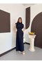 Women's Dress Zero-Sleeve, Fitted at the Waist, Stand-Up Collar, Maxi Length Design Dress - 2