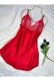 Silky Textured Satin Strap Dress Nightgown - 5