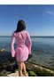 Women's Knitwear Beach Dress – V-Neck Tie Detail Summer Mini Dress - 3