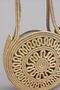 Orbis Lined Straw Rope Bag Handmade Round Design Daily Use, Stylish Shoulder Bag, Beach Bag - 4