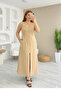 Women's Square Collar Zipper Front Wide Cut Crepe Dress - 4