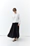 Voile Paneled Skirt Black - 2