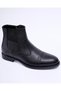 Italian Style Natural Leather Winter Men's Boots Shoes Black T13448 - 2