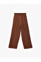 Elastic Waist Tied Waist Aerobin Satin Palazzo Trousers with Pockets - 4
