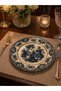 Elizabeth Bone Porcelain 6-Piece Serving Plate Blue Vitage 26 cm