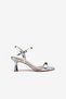 Silver Mirror Single Strap Heeled Evening Dress Shoes
