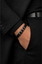 Men's Leather Bracelet with Steel and Black Color Detail, Braided Design, Stylish Bracelet with Lock - 3