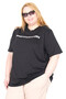 Mode XL Real Big Size Women's T-Shirt Bis Yaka Wanted U26113 Black - 2