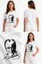 Ataturk Printed White T-Shirt Unisex 100% Cotton Comfortable Fit Casual T-Shirt - 3