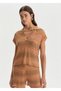 Color-Shift Polo Collar Mustard Knitwear Top - 3
