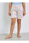 Girls Blue Floral Print T-Shirt and Shorts Set - 4