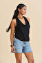 Bohemian Blouse with Crossed Neckline and Open Back - 3