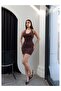 Lace Neck Tie Mini Dress - 2