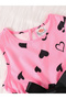 Girls Heart Printed Dress with Jacket Set - 5