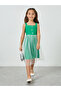 Girls Two Tone Sleeveless Mesh Dress