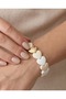 Lovessa Gold Layered Heart Porcelain Plated Elastic Bracelet - 2