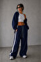 Women's White Striped Baggy Sweatpants Loose-Fit Sweatpants - 2