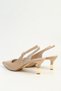 Women's Nude Open-Back Heeled Shoes Pointed Toe Stylish Short Heeled Evening Dress Stilettos - 4