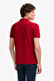 Men's Slim Fit Polo Collar Claret Red Basic T-Shirt 50322304-Vr014 - 5