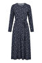 Bürümcük Fabric Patterned Belted Dress 0503-04 Navy Blue - 5
