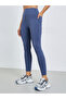 Navy Blue Broad Waist Side Pocket Leggings - 2