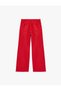 Cotton Pocket Detailed Waist-Tie Loose Trousers - Loose Straight Fit Jean - 5