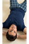Navy Blue Cotton Lycra Men's Short Sleeve Pajama Set - 2