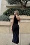 One-Shoulder Draped Detail Slit Long Dress - 3