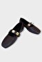 Women's Pearl and Seal Accessory Strap Ballerinas Brown - 3