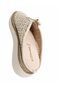 Women's Genuine Leather Handcrafted Special Small Stone Embellished Stylish Slippers - 3