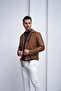Italian Cut Side Zipper Leather Coat - 3