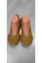 Hand-Knitted Ballerina Slippers with Felt Soles and Pearl Beads