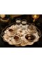 Luxury Glass Surface Presentation Tray 38 cm - Tea and Coffee Serving Tray - Decorative Round Tray with Gold Detail - 2