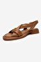 Frand Tan Genuine Leather Cross-Strap Women's Sandals - 6