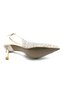 Feles Stone Detailed Open Back Stiletto Heeled Women's Shoes Beige - 5